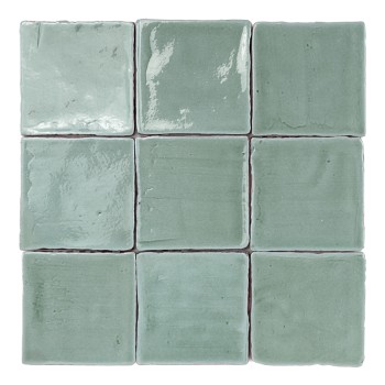 Terre Cuite Manuelle Vitri Aigue-marine 10x10 | Ceramic Connection
