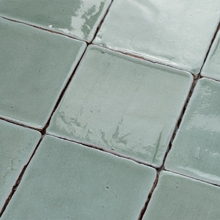 Terre Cuite Manuelle Vitri Aigue-marine 10x10 | Ceramic Connection