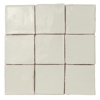 Terre Cuite Manuelle Vitri Blanc Vintage  10x10 | Ceramic Connection
