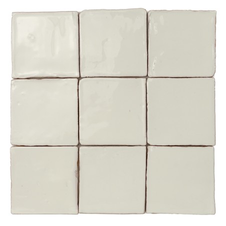 Terre Cuite Manuelle Vitri Blanc Vintage  10x10 | Ceramic Connection
