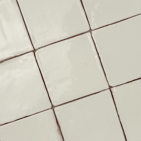 Terre Cuite Manuelle Vitri Blanc Vintage  10x10 | Ceramic Connection
