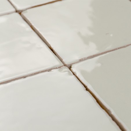 Terre Cuite Manuelle Vitri Blanc Vintage  10x10 | Ceramic Connection