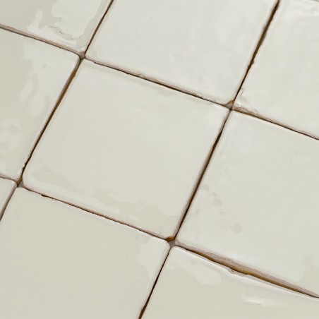 Terre Cuite Manuelle Vitri Blanc Vintage  10x10 | Ceramic Connection