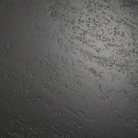 Le carreau présente une couleur gris foncé avec une surface rugueuse et texturée. Il a un éclat subtil, créant une apparence mod