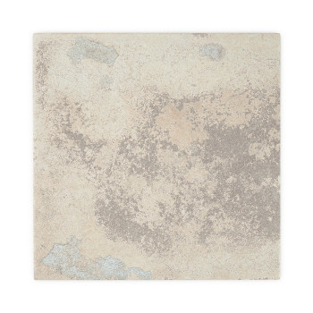 O azulejo apresenta um padrão texturizado com áreas de bege e cinza, evocando uma aparência de pedra natural envelhecida em um a