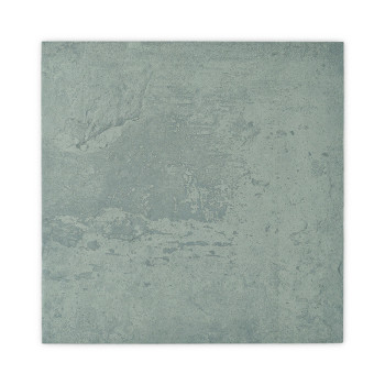 A square tile displays a mottled, textured surface in muted green tones, reminiscent of natural stone, set against a plain, whit