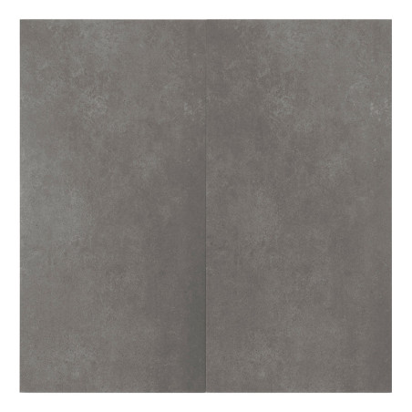 Azulejo cerámico rectangular de color gris con una superficie de textura sutil que da una apariencia de piedra. Se muestra sobre