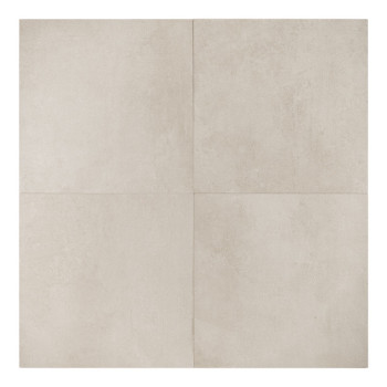 Le carreau présente une surface lisse et mate de couleur beige clair, d'apparence uniforme et texturée, adaptée à une utilisatio