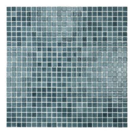 Los azulejos cuadrados de color azul verdoso forman un patrón de mosaico simétrico, creando una superficie texturizada y reflect