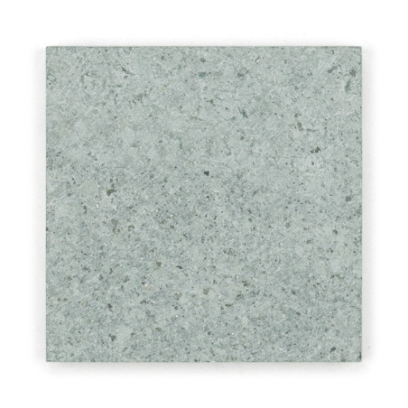 Gray stone tile, sitting flat, displaying a textured, speckled pattern with subtle variations in shade and color.