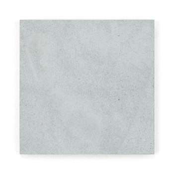 Square gray stone tile, lying flat, displaying a smooth, speckled texture in an isolated, white background.