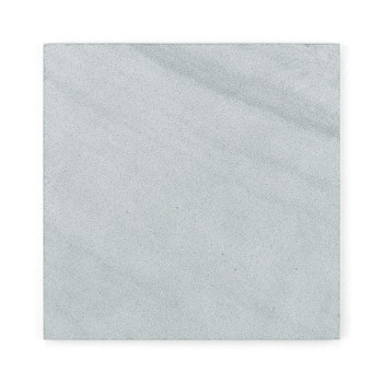 Square stone tile. displaying a mottled light gray surface. set isolated on a plain white background.