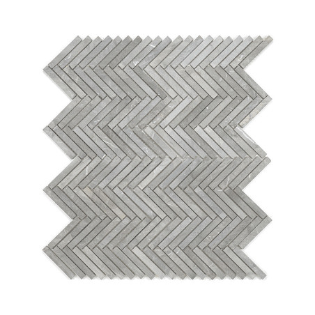 Gray stone tiles arranged in a zigzag pattern, interlocking to form a textured, geometric surface. No surrounding context.
