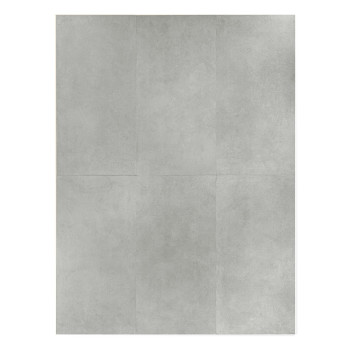 Azulejo rectangular de hormigón liso con acabado gris claro, colocada en posición plana, lo que sugiere su uso en suelos o reves
