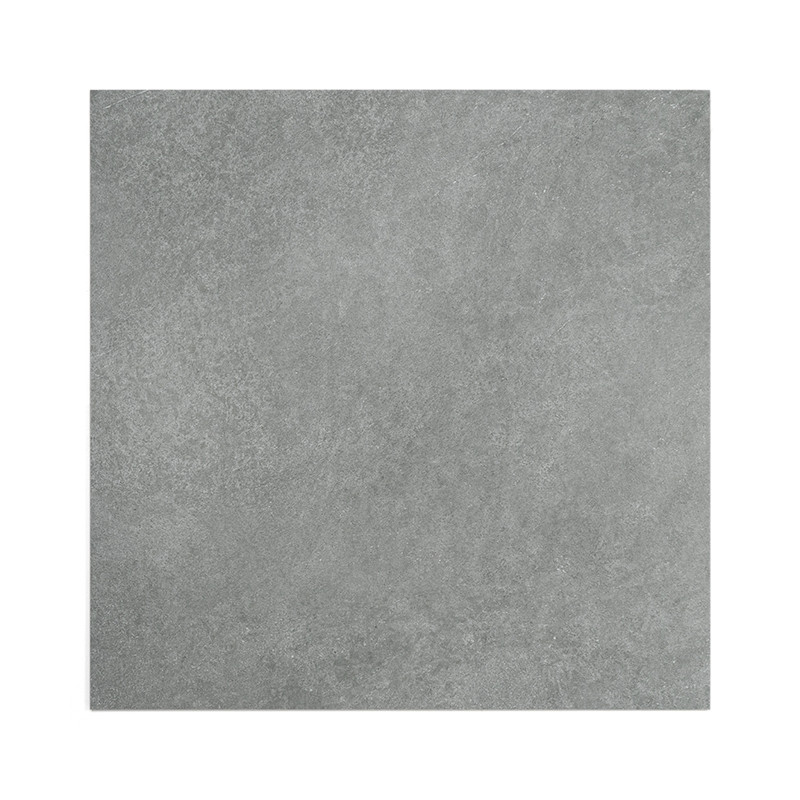 Un azulejo de cerámica cuadrado muestra un patrón sutil y suave en tonos de gris, ideal para aplicaciones de pisos o paredes en 