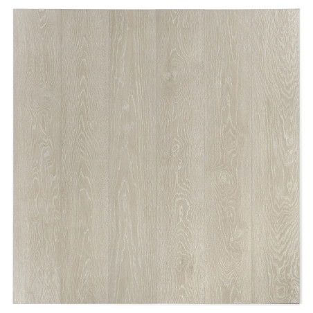 Azulejo cuadrado con un patrón de vetas de madera pálida, que muestra líneas verticales y nudos naturales, evocando una aparienc