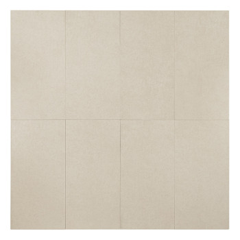 Beige ceramic tiles are aligned in a grid pattern, creating a seamless and smooth surface suitable for flooring or wall treatmen