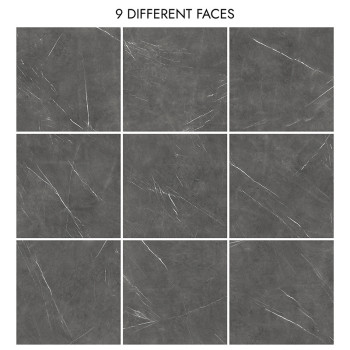 Neuf carreaux carrés présentent de subtiles veines blanches sur une surface gris foncé, disposées en grille. Le texte se lit com