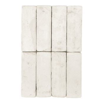 Rectangular terracotta tile lying flat. its surface features subtle textures. The background is plain and white.