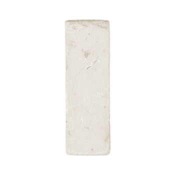 Rectangular terracotta tile lying flat. its surface features subtle textures. The background is plain and white.