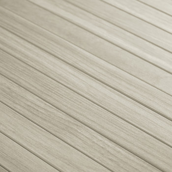 Beige tegels gerangschikt met een houtachtige structuur die horizontaal loopt, waardoor een naadloos patroon ontstaat. de settin