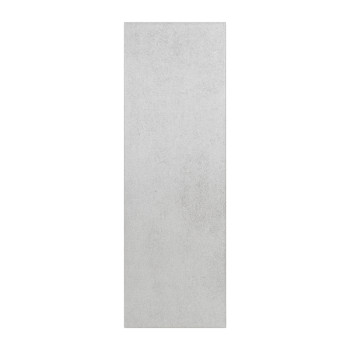 The tile is rectangular with a smooth, matte, light gray surface, suitable for flooring or wall installations in modern interior