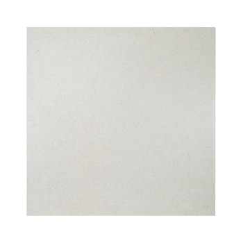 Un azulejo cuadrado liso de color gris claro con una textura suave, situado sobre un fondo blanco. No hay texto presente.