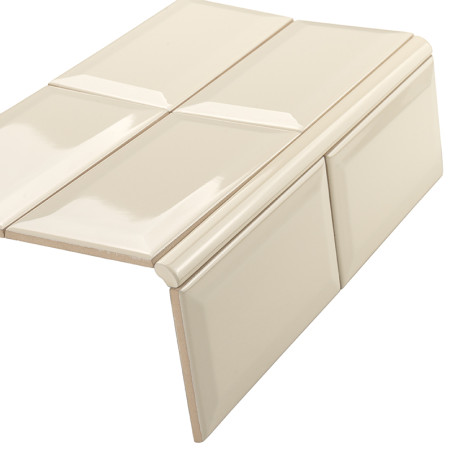 Fliese Beige Ecke Elfenbeinecke Glanz | Ceramic Connection