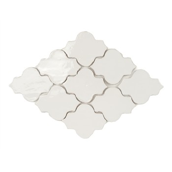 Terrakotta Vitri Weiß Arabeske Fliese | Ceramic Connection