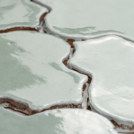 Terrakotta Vitri Aquamarin Arabeske Fliese | Ceramic Connection